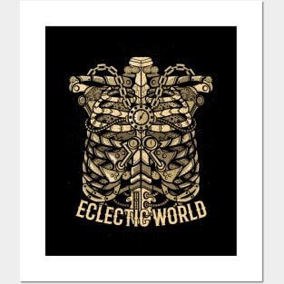 Retro Futurism Steampunk Electic World Skeleton 1 Posters and Art